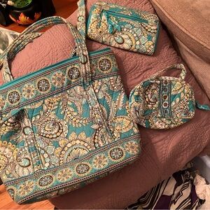 Vera Bradley bundle. Tote,  wallet and makeup bag.